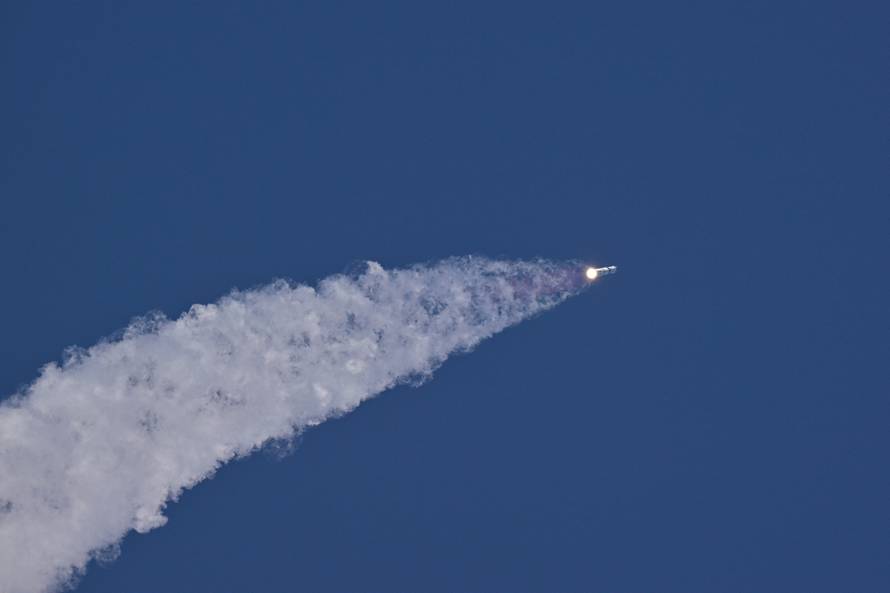The SpaceX Starship spacecraft launch in the 12th test flight, in Starbase
