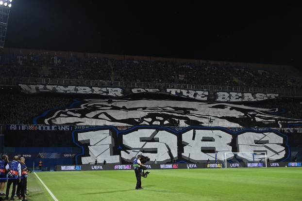 Atmosfera na tribinama tijekom utakmice Dinama i Vikinga u play-offu za ulazak u UEFA Ligu prvaka