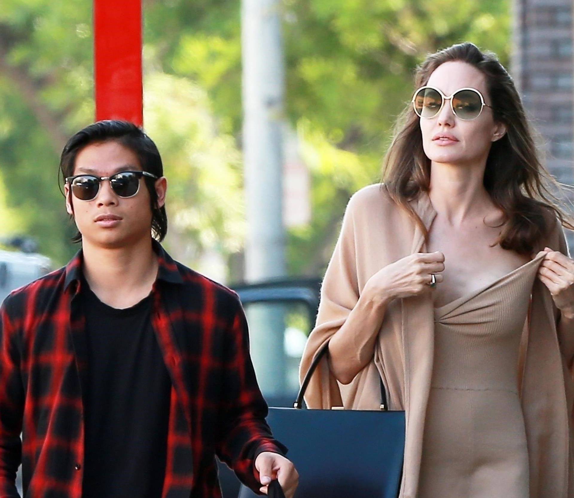 *EXCLUSIVE* Angelina Jolie and her son Pax grab lunch at Perch restaurant in Los Angeles