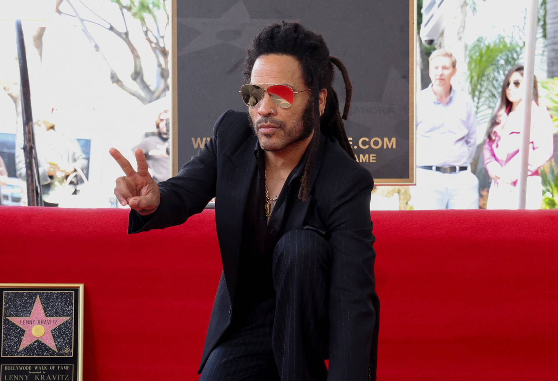 Singer-songwriter Lenny Kravitz unveils his star on the Hollywood Walk of Fame in Los Angeles