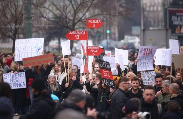 Sarajevo: Prosvjed studenata zbog poplava u Jablanici