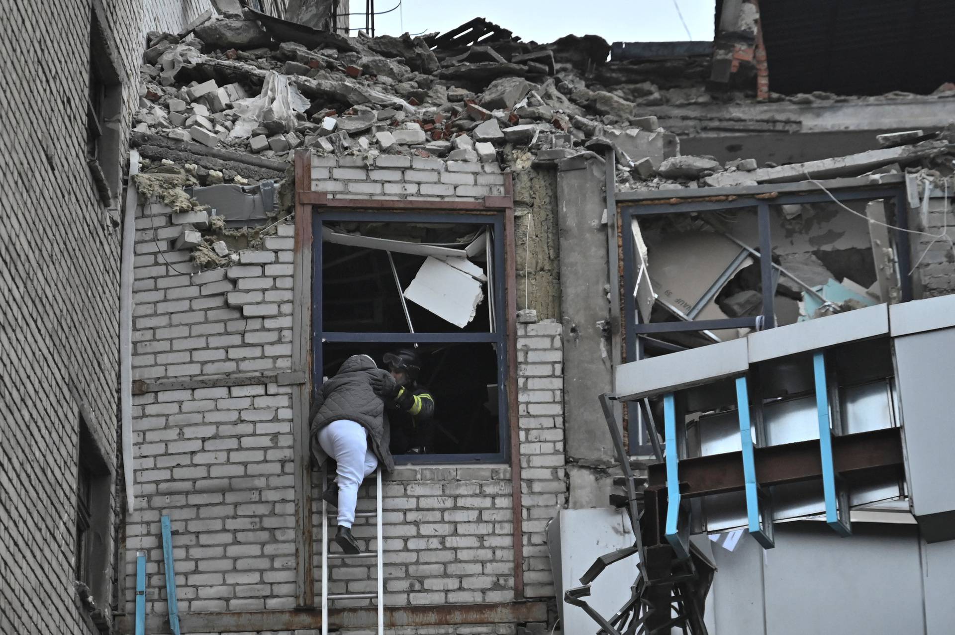 Aftermath of a Russian missile strike in Zaporizhzhia