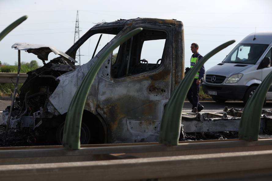 Zagreb: Na obilaznici se zapalio kamion