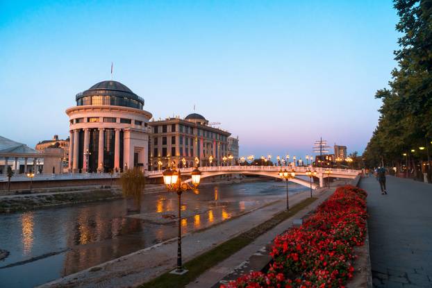 Evening View of Skopje