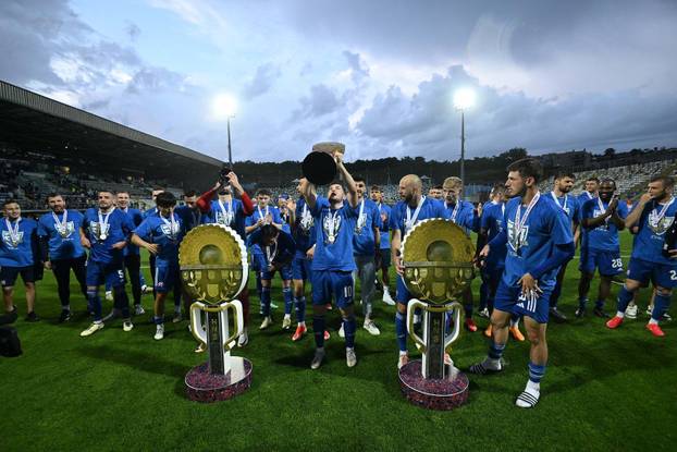 Rijeka: Slavlje Dinama nakon pobjede i osvajanja dvostruke krune