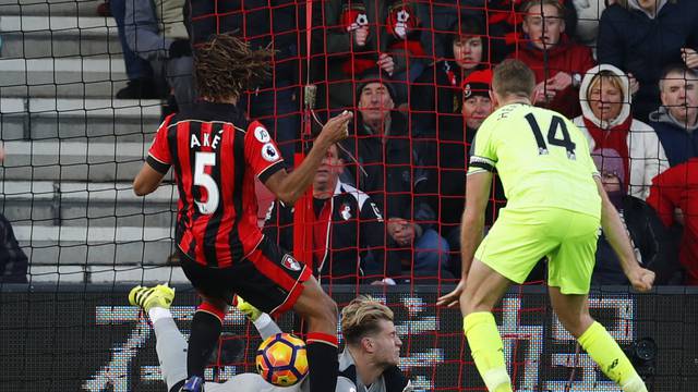 Bournemouth's Nathan Ake scores their fourth goal