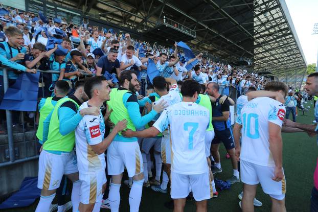 Rijeka: Niko Jankovi&cacute; zabija prvi gol u susretu s Belupom, slavlje na terenu 