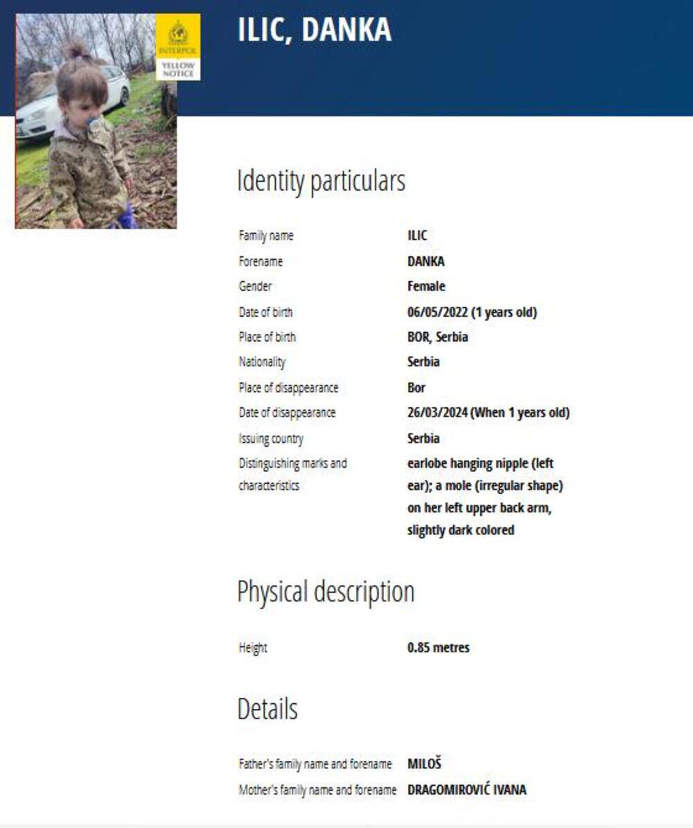 Interpol raspisao potragu za nestalom Dankom: Evo detalja kako prepoznati djevojčicu