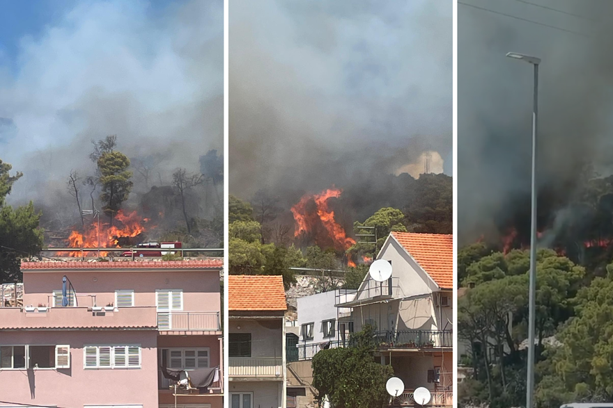 Požar u Šibeniku, vatra je jako blizu kuća i bolnice!