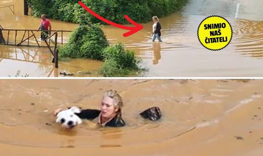 EKSKLUZIVNA SNIMKA: Žena se u odjeći bacila u bujicu na Krku kako bi spasila svoja dva psa!