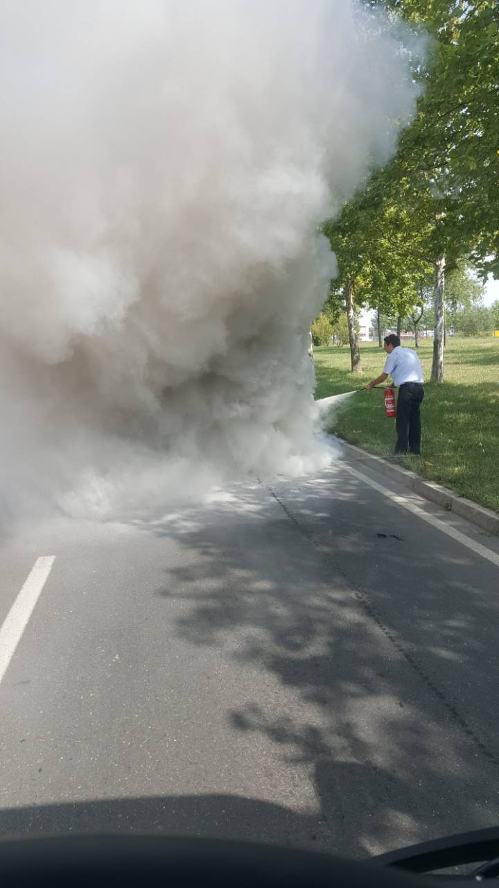 Buktinja na Slavonskoj Aveniji: Zapalio se autobus NK Osijek