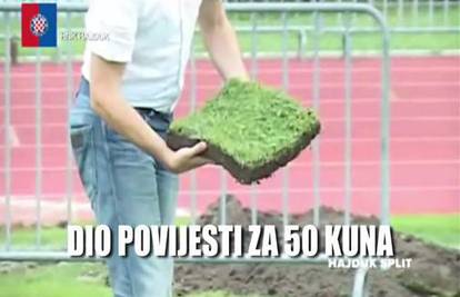 Hajdukovci na Poljudu prodaju travu navijačima za 50 kuna