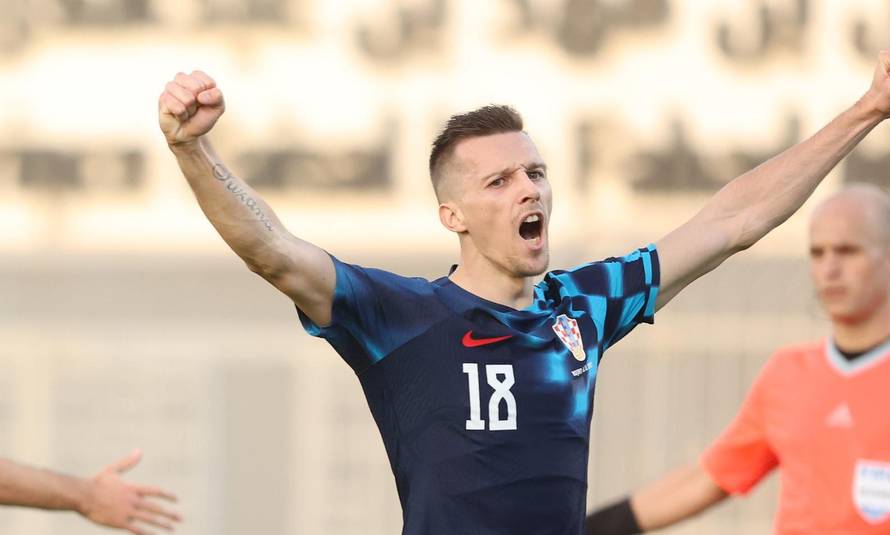 Rijad: Slavlje Andreja Kramarića nakon pogotka Saudijskoj Arabiji za 1:0