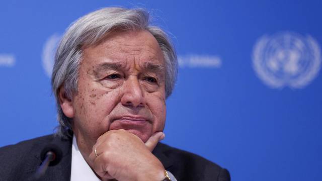 UN Secretary-General Guterres holds a press conference ahead of G20 Summit in New Delhi