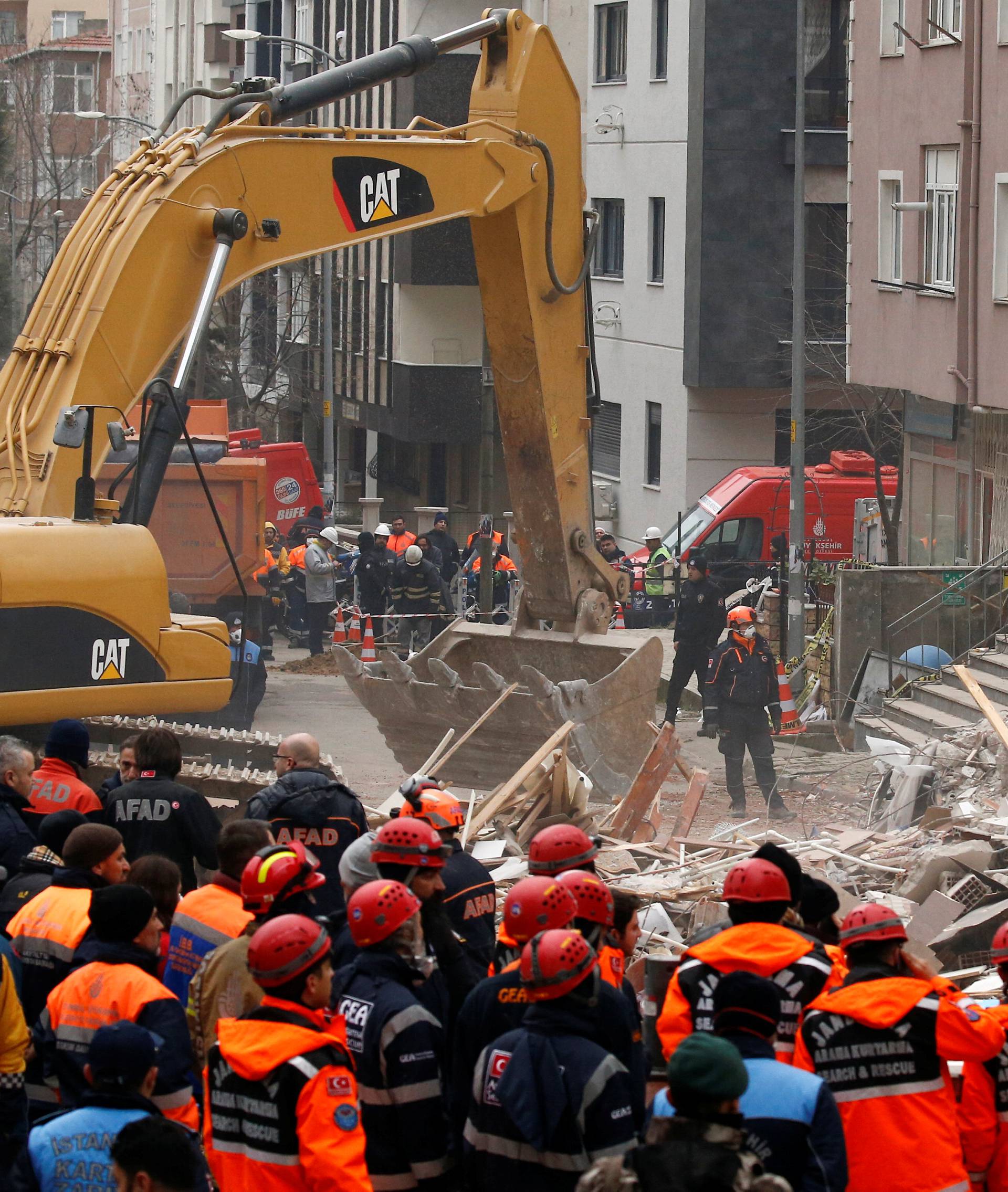 Site of a collapsed residential building in Istanbul