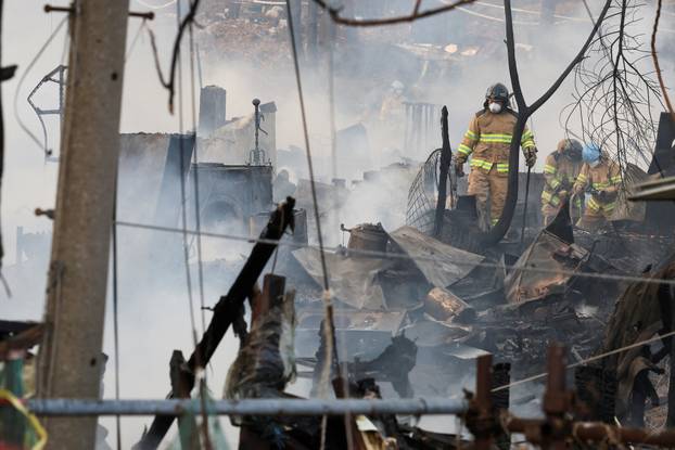 Fire at Guryong village, in Seoul