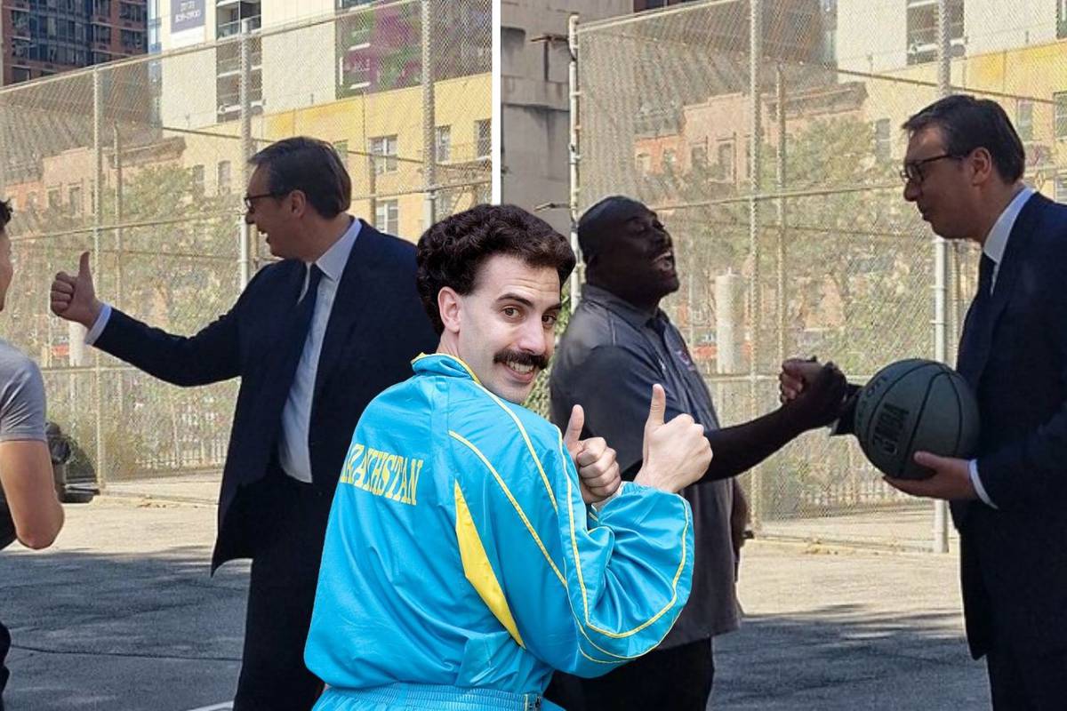 Vučić poput Borata: U odijelu  šeta po SAD-u, zaustavlja ljude koje ne poznaje i diže palčeve...