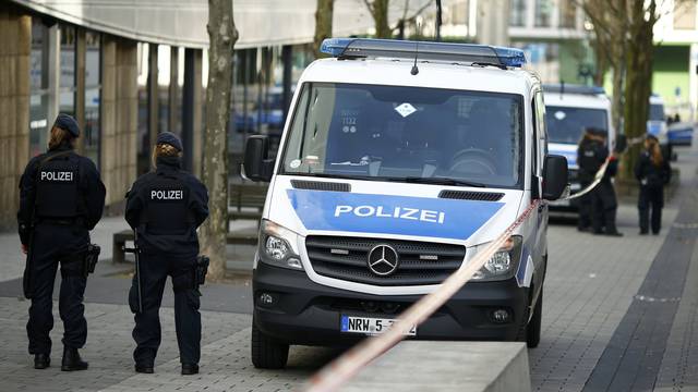 Police secures the area at Limbecker Platz shopping mall in Esse