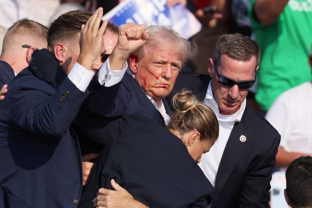 Republican presidential candidate Donald Trump holds a campaign rally in Butler