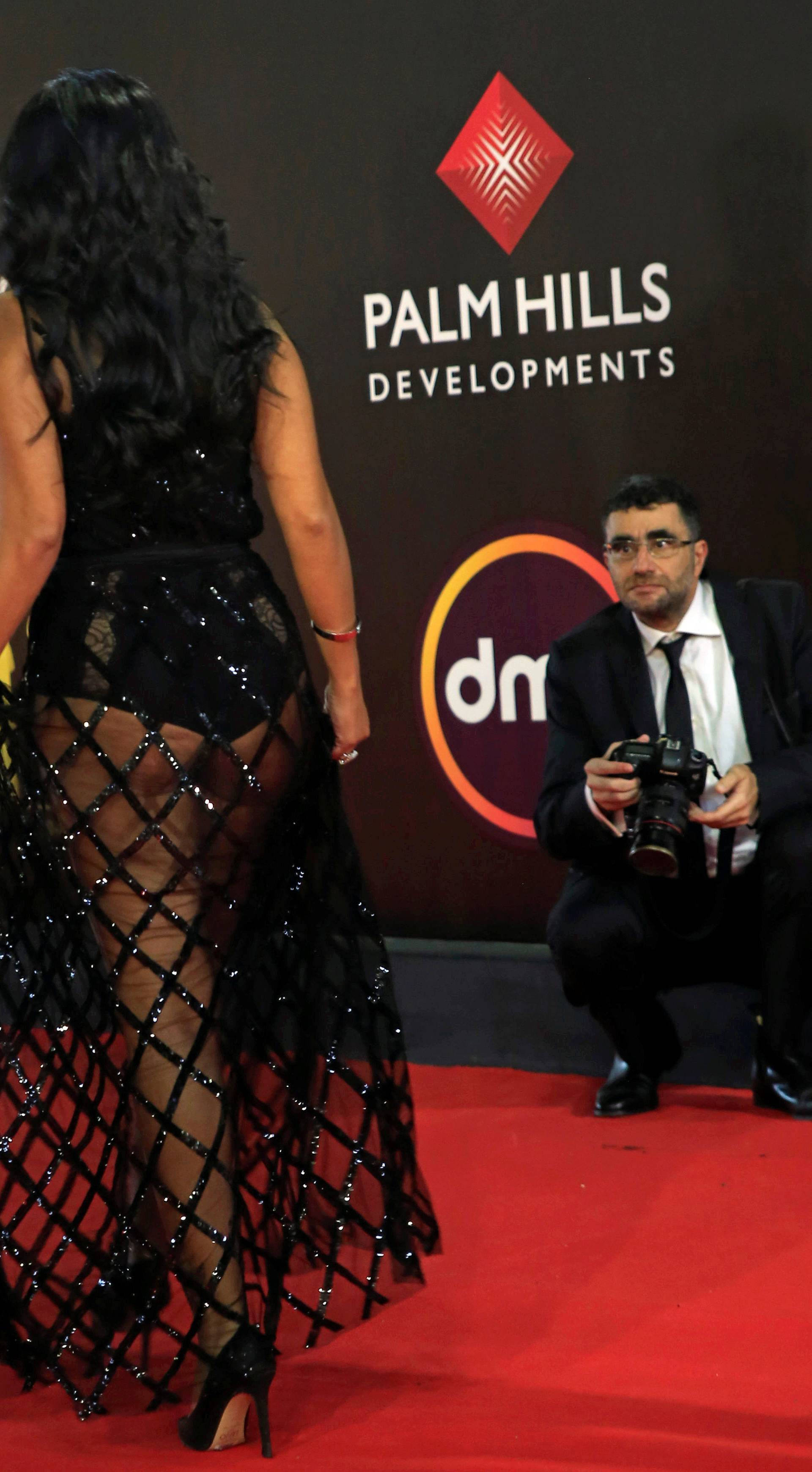 Egyptian actor Rania Youssef attends the closing ceremony of CIFF in Cairo