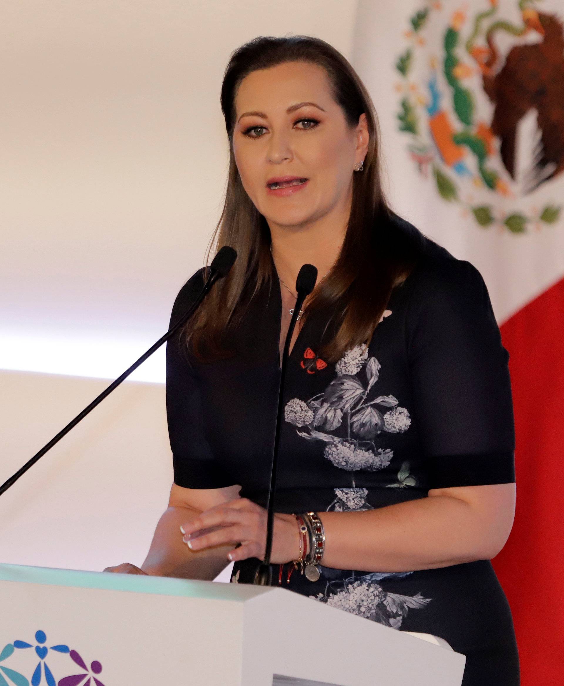 Martha Erika Alonso, governor of the state of Puebla, delivers a speech during her swearing-in ceremony in Puebla