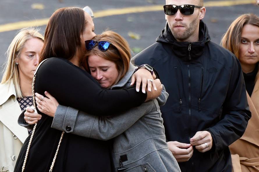 Mourners attend a combined wake for the victims of Saturday's limousine crash in Amsterdam