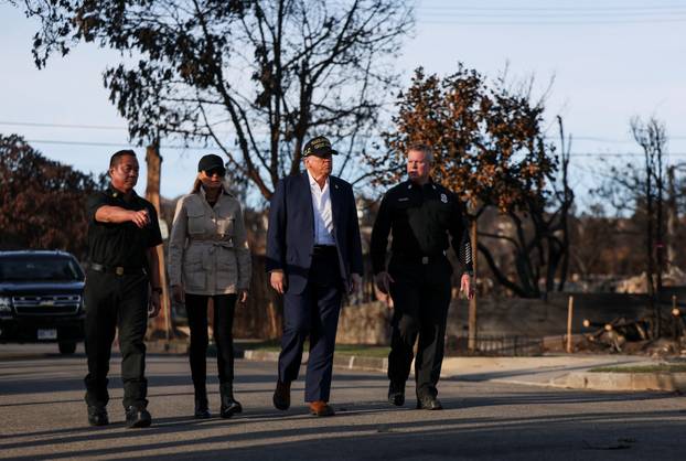 U.S. President Trump visits Pacific Palisades