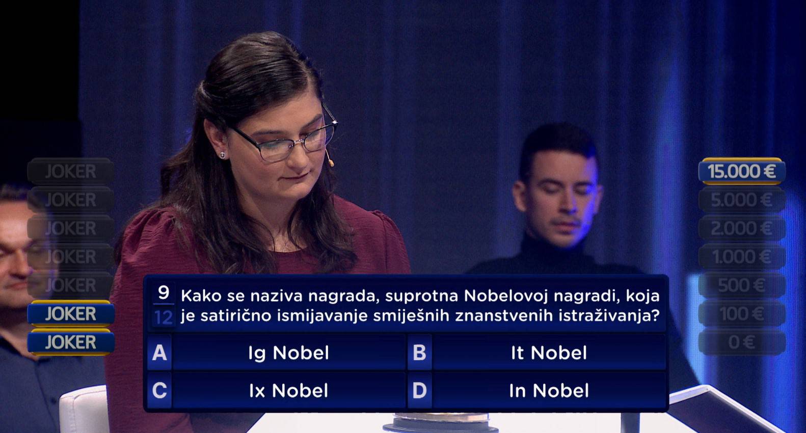 Natjecateljica 'Jokera' umalo je otišla kući praznih džepova, a spasilo ju je posljednje pitanje