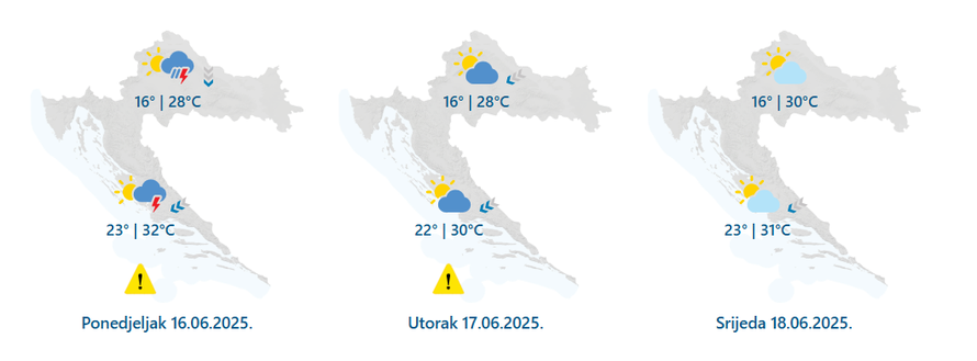 Vrućine za vikend idu i to 34 °C, a u ponedjeljak stiže preokret: Nevrijeme s grmljavinom i kiša