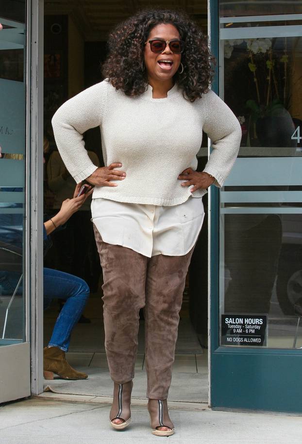 Oprah Winfrey stops by the Anastasia Beverly Hills salon Oprah Winfrey