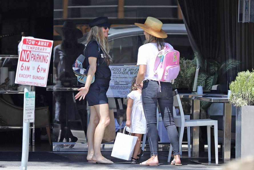 *EXCLUSIVE* Fergie has a Brentwood lunch with friends and son Axl Jack
