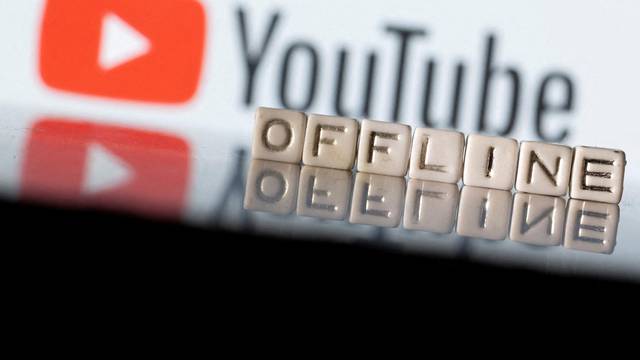 FILE PHOTO: Illustration shows plastic letters arranged to read "Offline", and the YouTube logo
