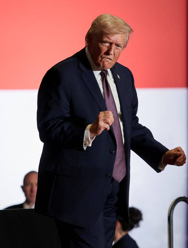 U.S. President Donald Trump visits Rocky Mount Event Center, in Rocky Mount