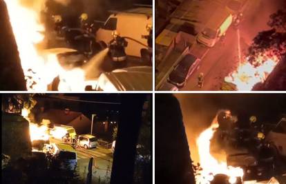VIDEO U Rijeci gorjelo 6 auta! 'Probudilo me pucketanje, auto je gorio, a vatra se širila dalje'