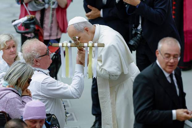 Pope Leo XIV holds an audience for the Jubilee of the Roma, Sinti and Travelling Peoples in Paul VI Hall at the Vatican