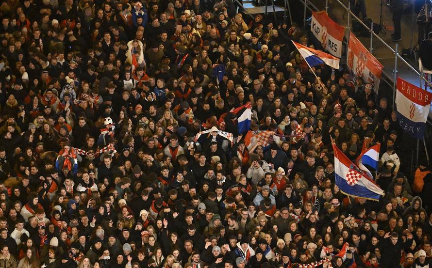 Zagreb: Doček brončanih rukometaša, pogled iz zraka 