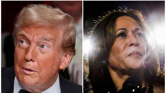 FILE PHOTO: Republican presidential nominee and former U.S. President Donald Trump and Democratic presidential nominee and U.S. Vice President Kamala Harris