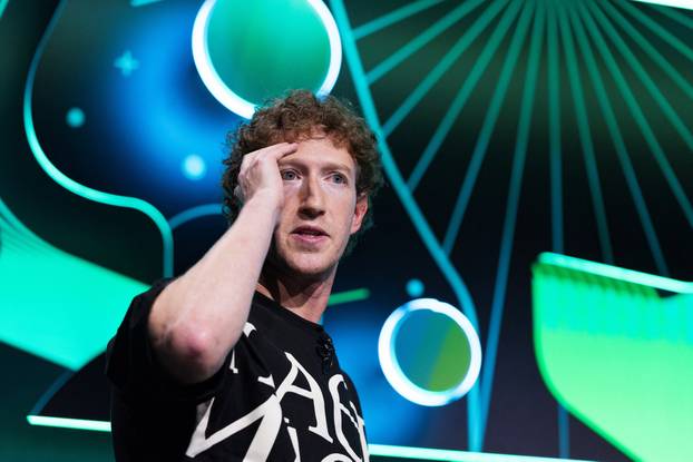 Meta's CEO Mark Zuckerberg attends a live recording podcast, in San Francisco
