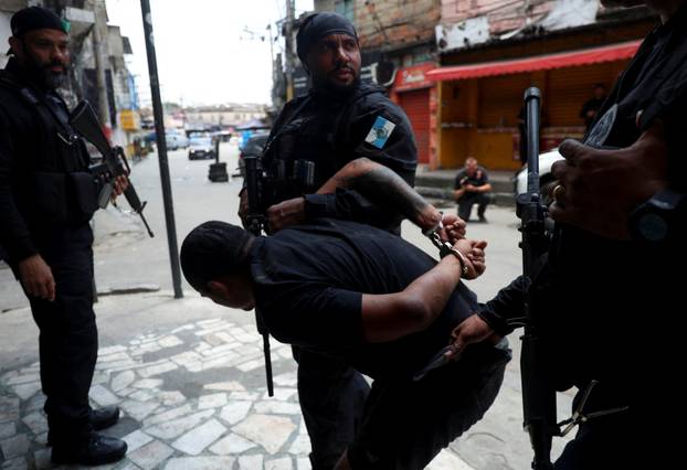 Police operation against drug trafficking at the favela do Penha in Rio de Janeiro