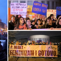 VIDEO Noćni marš za Dan žena diljem Hrvatske, prosvjednice uzvikivale: 'Moli se u crkvi!'