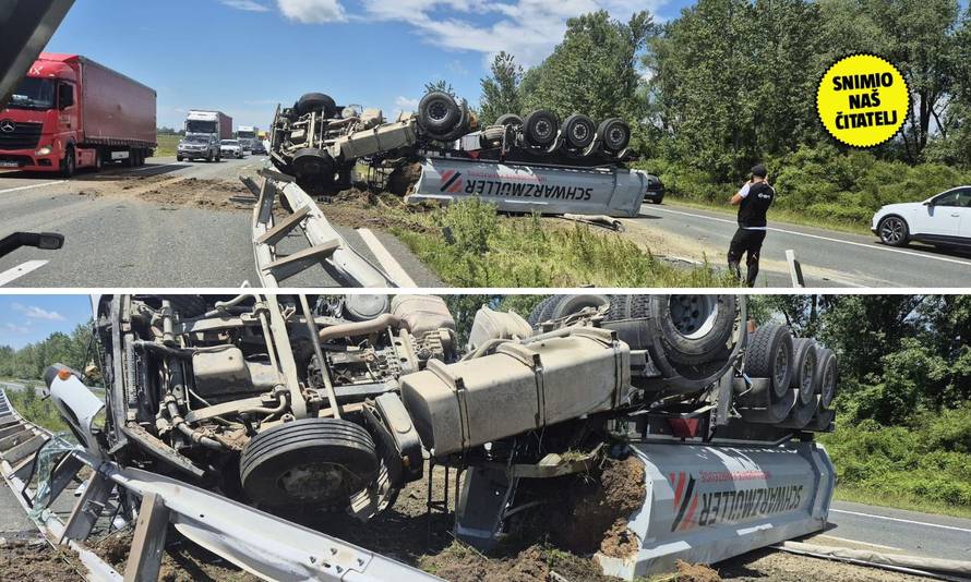 VIDEO Drama na A3! Kamionom probio ogradu: 'Vidio sam kako mu puca guma. Bilo je strašno!'