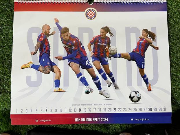 FOTO Hajduk izdao kalendar za 2024. godinu: Prvi put zajedno nogometašice i nogometaši