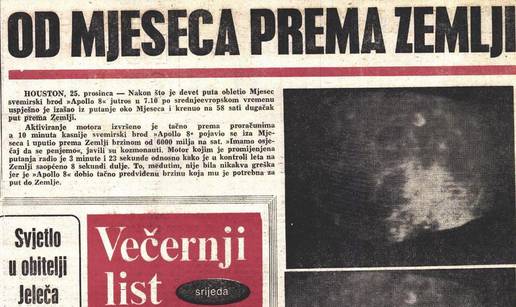 'Apollo 8 jutros krenuo prema Zemlji brzinom od 6000 milja na sat - sve ide po planu'