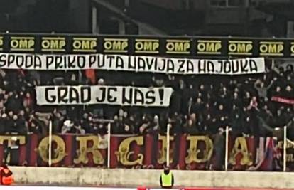 Transparent Torcide u Zagrebu: 'Gospoda priko puta navija za Hajduka. Grad je naš!'