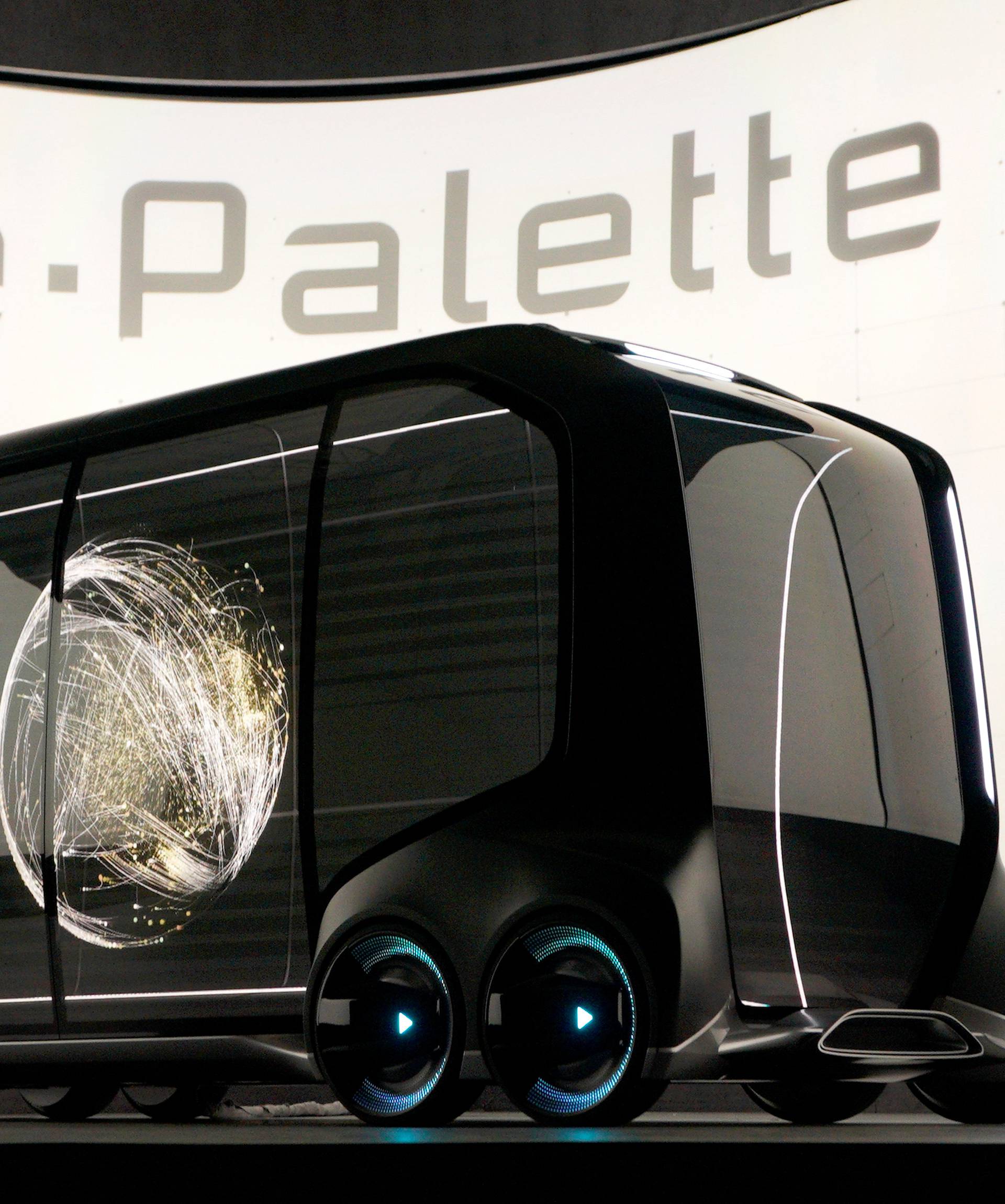 Toyota Motor Corporation, displays the "e-Pallete", a new fully self-driving electric concept vehicle, in Las Vegas