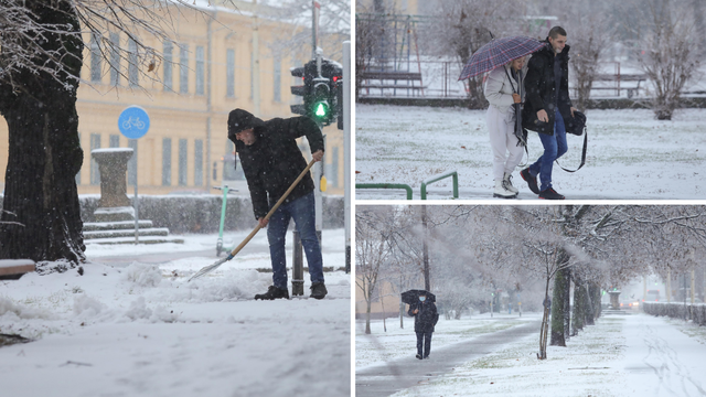 FOTO Idilične scene iz Osijeka: Prvi snijeg je zabijelio ulice