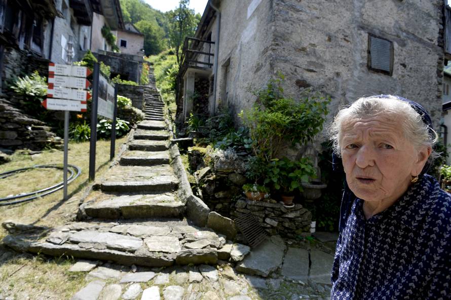 Paolina Grassi, the only inhabitant of the small village of Socraggio in the Cannobina Valley