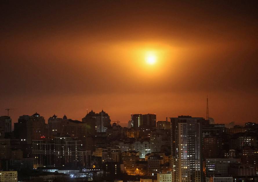 Russian missile and drone strike in Kyiv