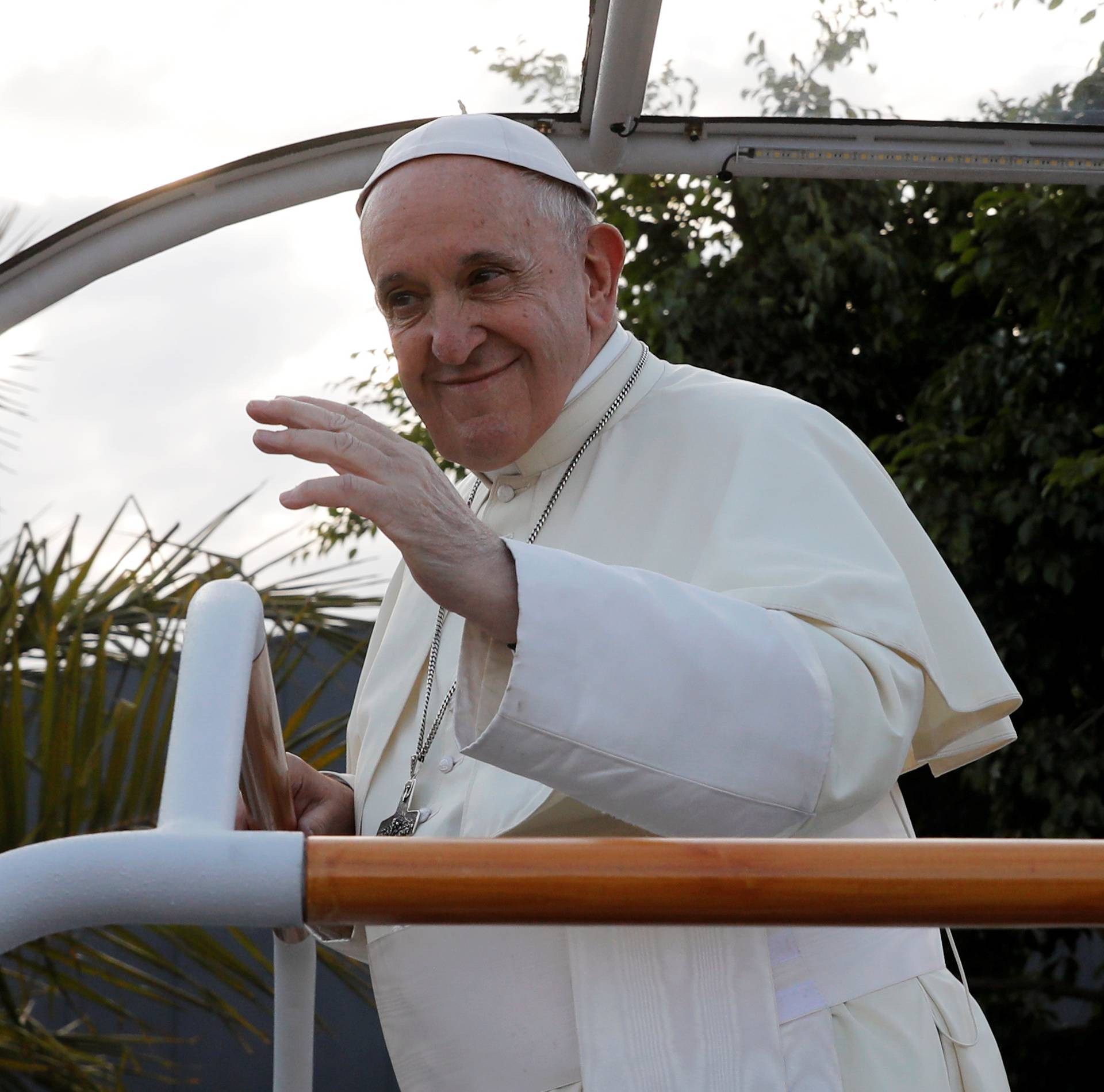 Pope Francis leaves Ivato International Airport for a three-day visit to Madagascar