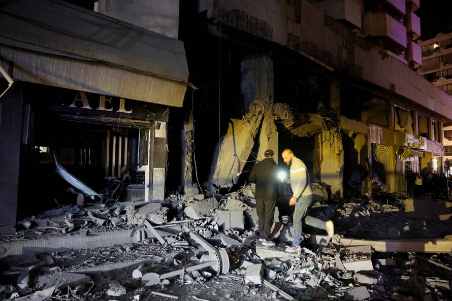 Aftermath of a reported Israeli strike in Zuqaq al-Blat, central Beirut
